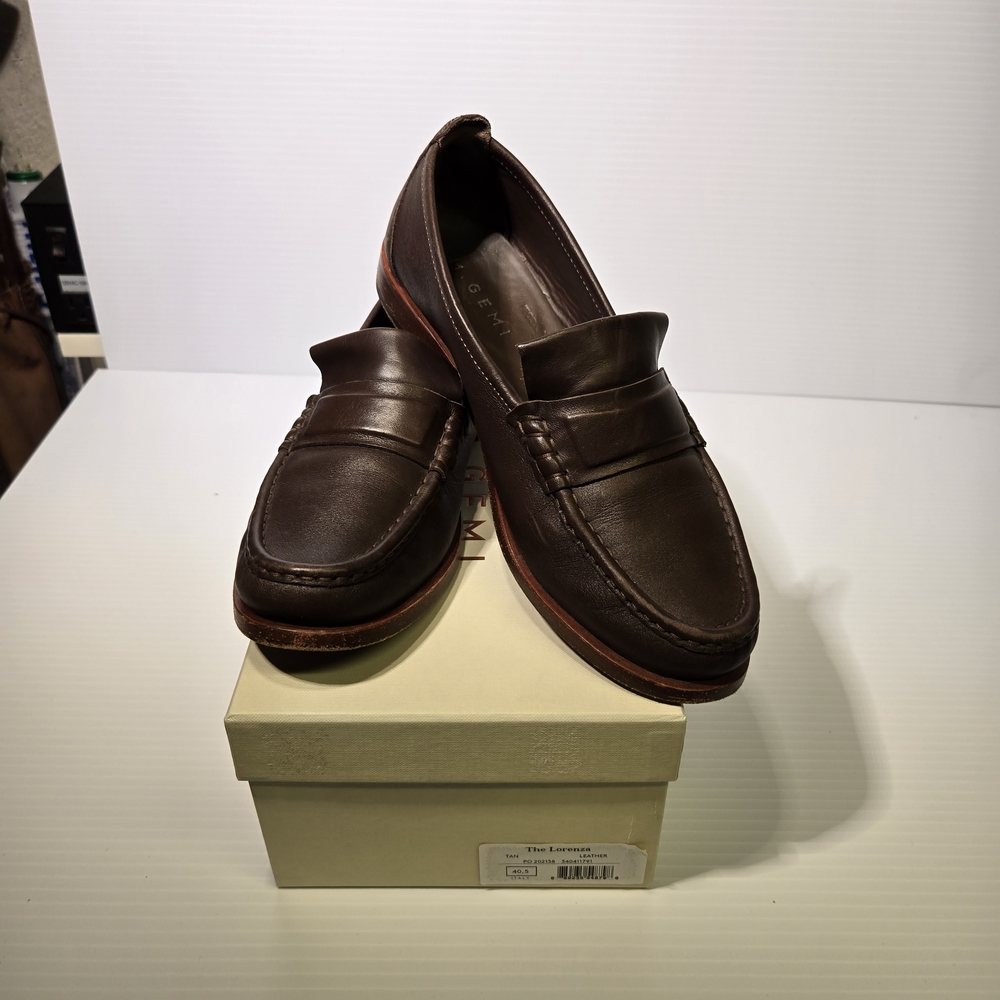 Classic Women's Brown Leather Penny Loafers M.Gemi